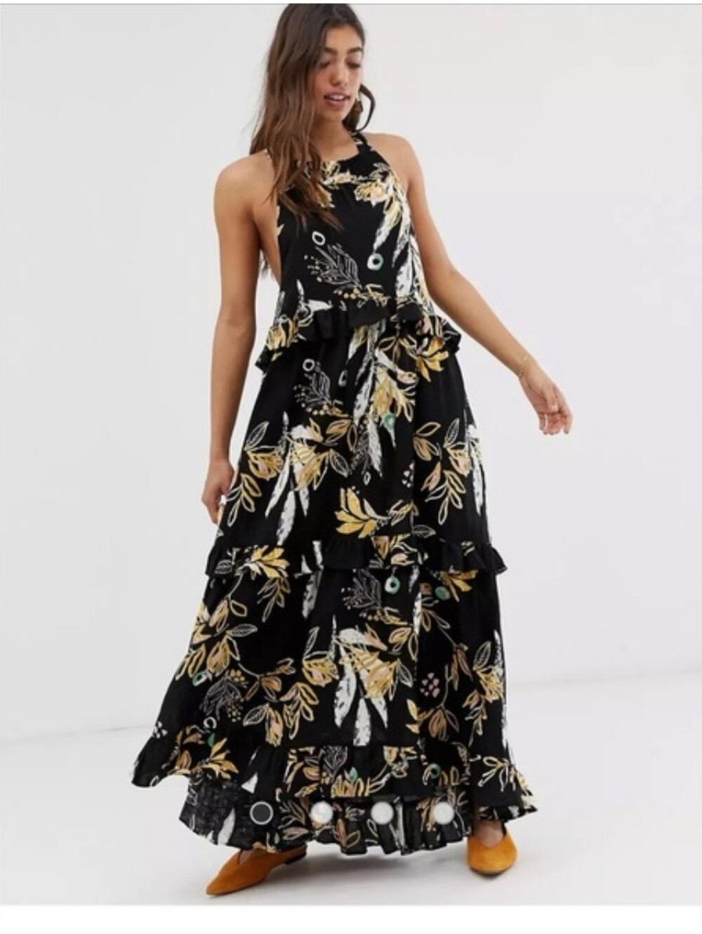 Free People Sz Xs Anita Boho Maxi Dress